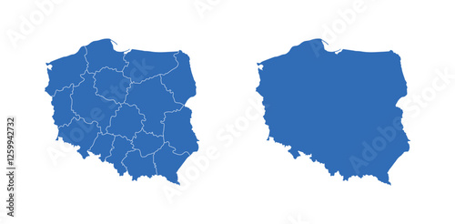 
Poland Map vector icon. Minimalistic Colorful Map of Poland.