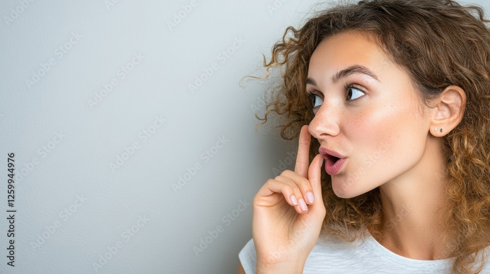 A guy whispers something in his beloved's ear, white background for text. A guy whispers something in his beloved's ear, white background for text.
