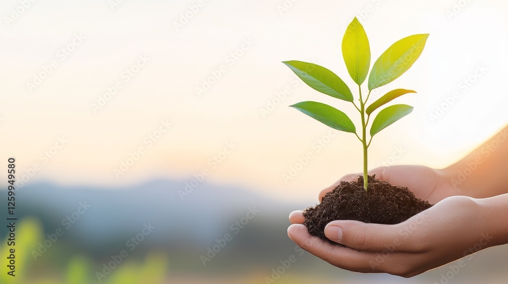 Planting hope nurturing seedlings in nature's embrace Planting hope nurturing seedlings in nature's embrace