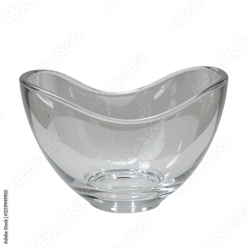 Unique Shaped Glass Bowl, Elegant Tableware, High-Resolution Stock Photo photo