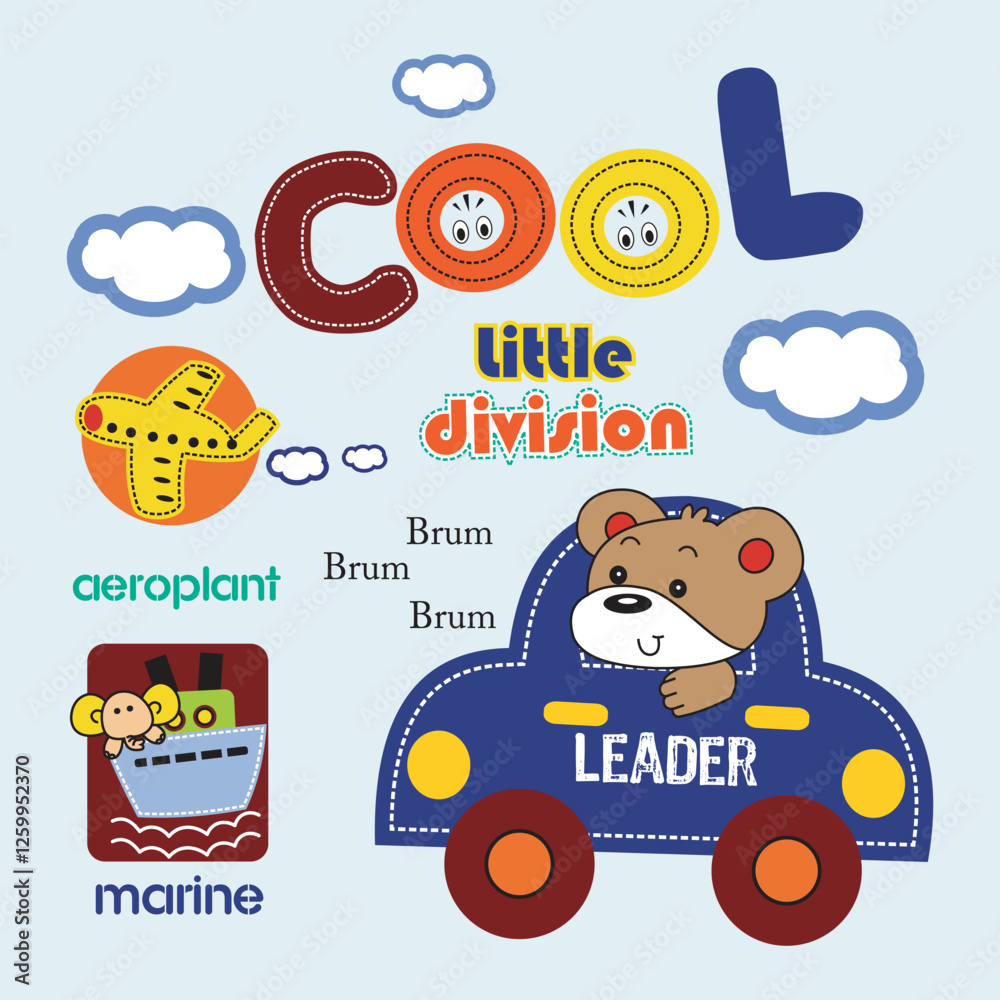 Obraz premium cool little division design cartoon vector illustration