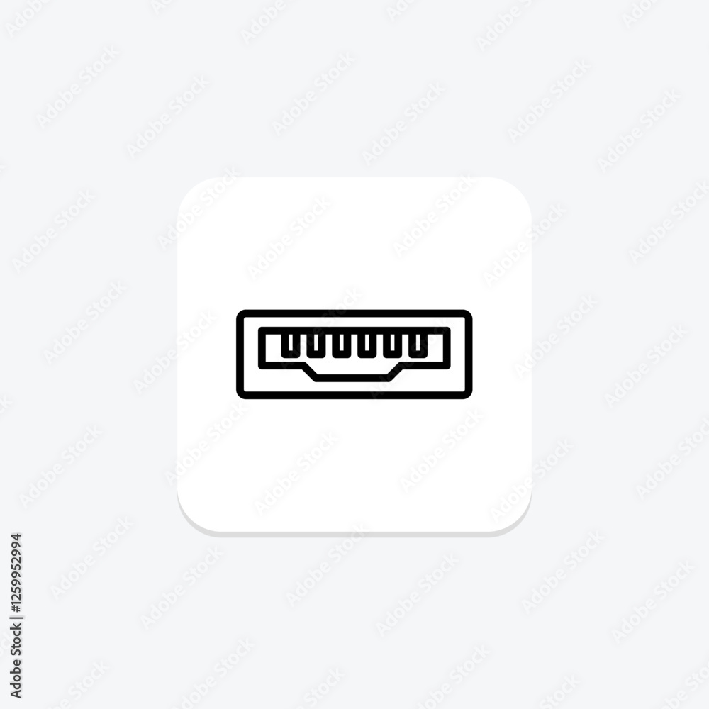 USB Port line icon, vector, pixel perfect, illustrator file USB Port line icon, vector, pixel perfect, illustrator file