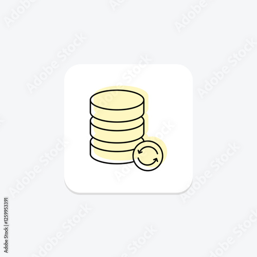 Data Recovery Software color shadow thinline icon, vector, pixel perfect, illustrator file