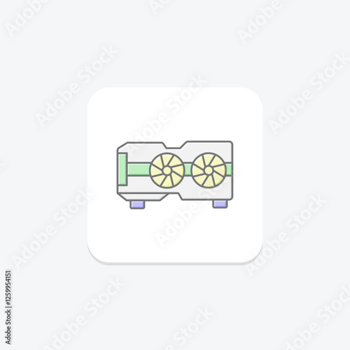 GPU lineal color icon, vector, pixel perfect, illustrator file