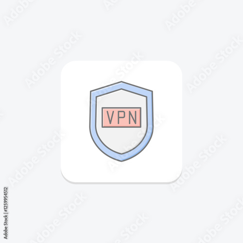VPN lineal color icon, vector, pixel perfect, illustrator file