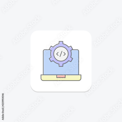 Integrated Development Environment (IDE) lineal color icon, vector, pixel perfect, illustrator file