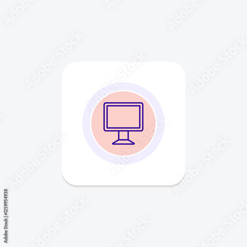 Monitor color circle icon, vector, pixel perfect, illustrator file