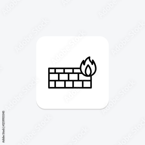 Firewall line icon, vector, pixel perfect, illustrator file