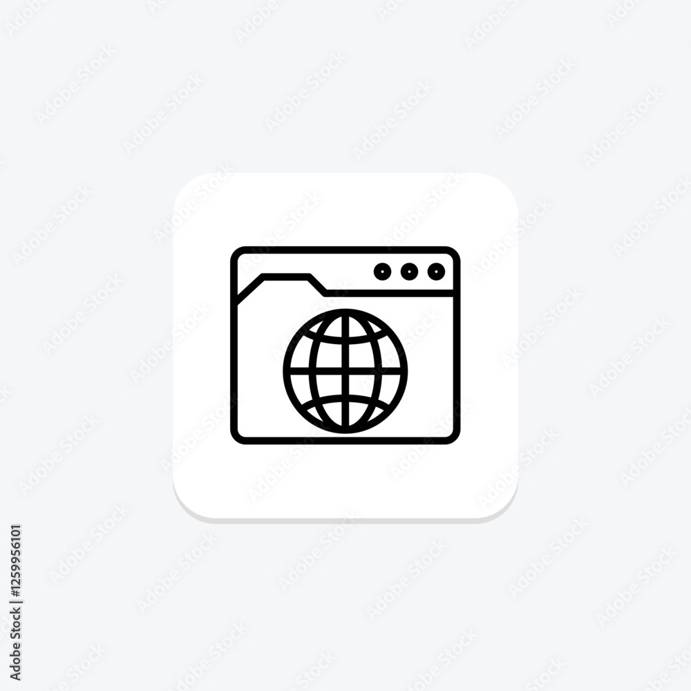 Web Browser line icon, vector, pixel perfect, illustrator file Web Browser line icon, vector, pixel perfect, illustrator file