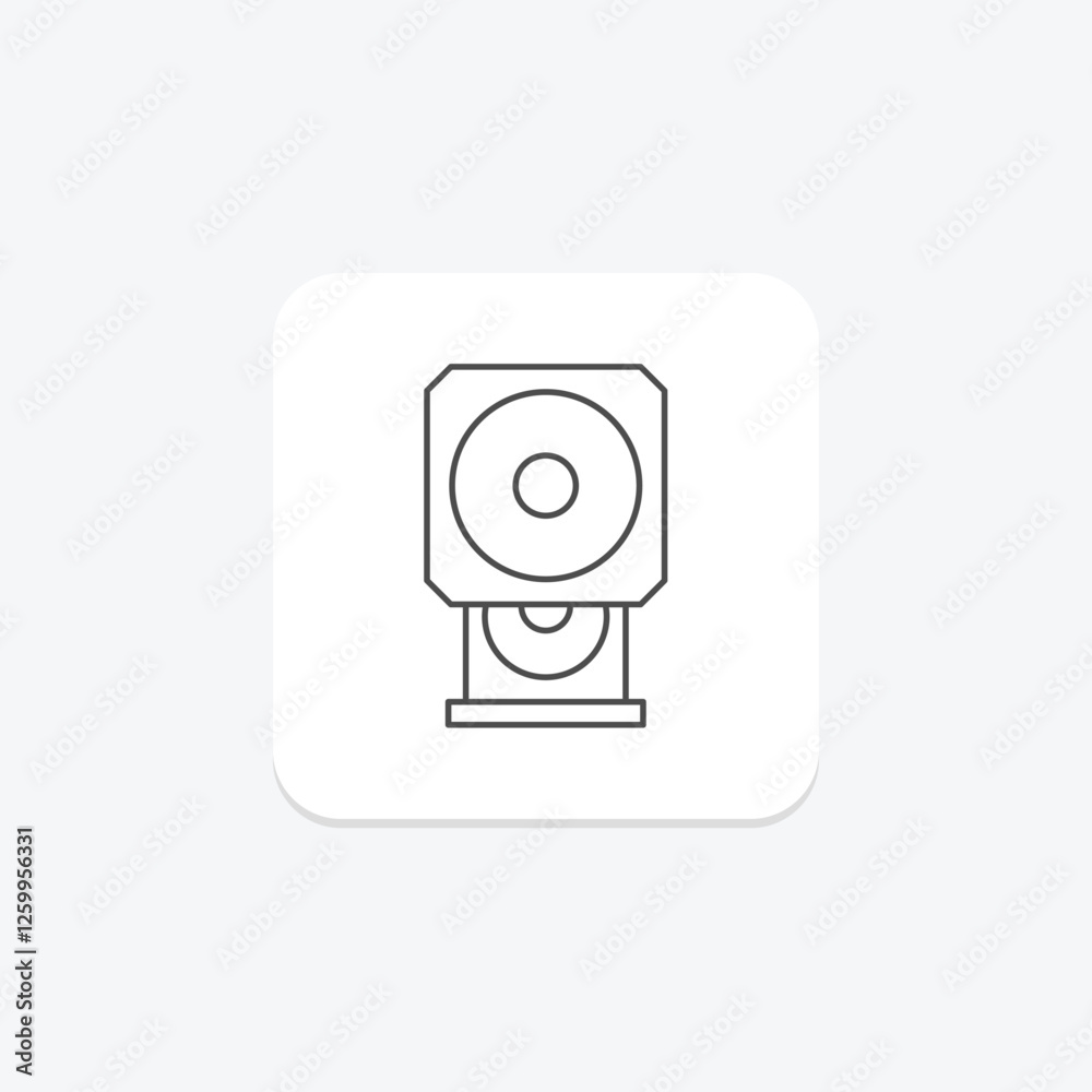 Optical Drive thinline icon, vector, pixel perfect, illustrator file Optical Drive thinline icon, vector, pixel perfect, illustrator file