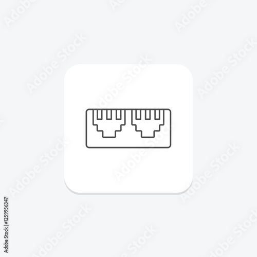 Ethernet Port thinline icon, vector, pixel perfect, illustrator file