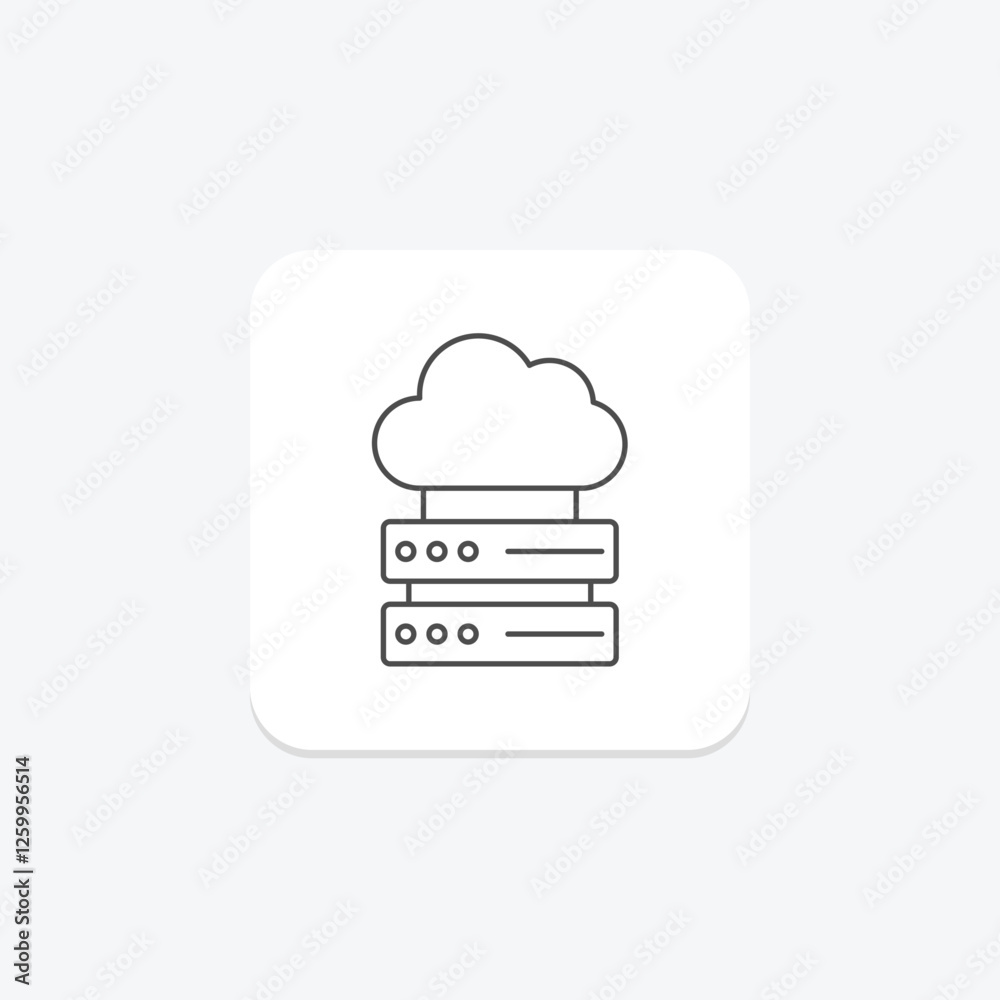 Cloud Storage thinline icon, vector, pixel perfect, illustrator file Cloud Storage thinline icon, vector, pixel perfect, illustrator file