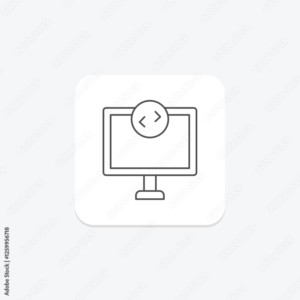 Remote Desktop thinline icon, vector, pixel perfect, illustrator file Remote Desktop thinline icon, vector, pixel perfect, illustrator file