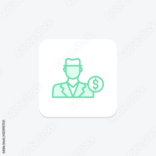 Stock Broker duotone line icon, vector, pixel perfect, illustrator file