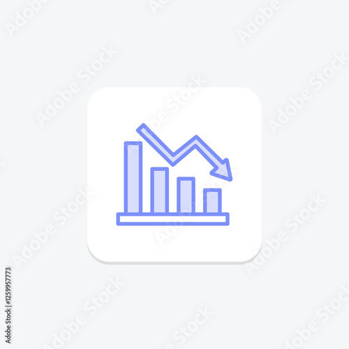 Stock Market Crash duotone line icon, vector, pixel perfect, illustrator file