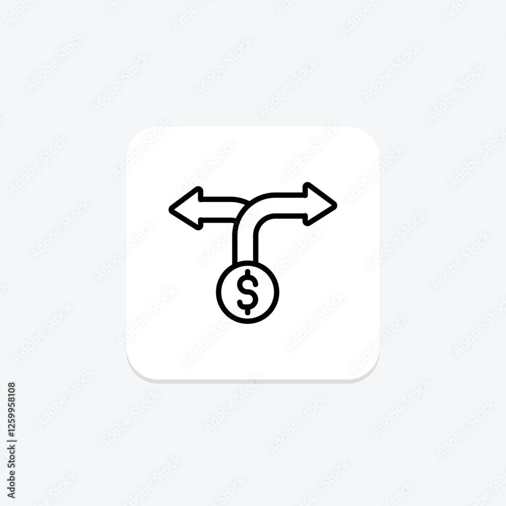 Stock Split line icon, vector, pixel perfect, illustrator file Stock Split line icon, vector, pixel perfect, illustrator file