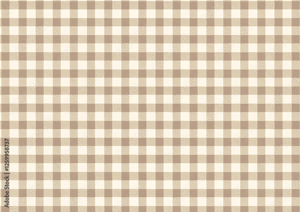 Beige Gingham Checkered Pattern Background Beige Gingham Checkered Pattern Background