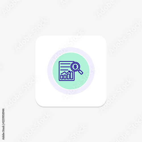 Stock Analysis color circle icon, vector, pixel perfect, illustrator file