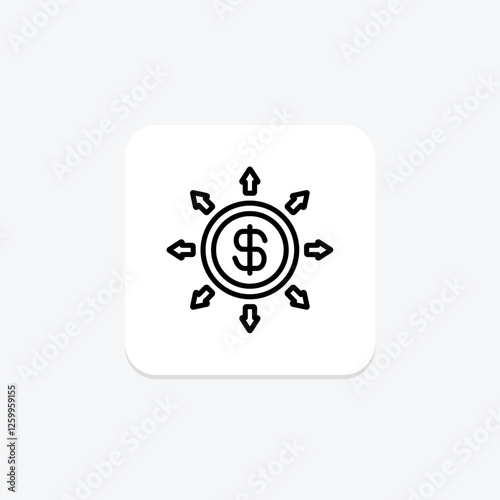 Diversification line icon, vector, pixel perfect, illustrator file