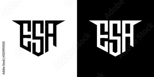 ESA letter logo design with white background in illustrator, vector logo modern alphabet font overlap style, calligraphy designs for logo, Poster, Invitation, etc.