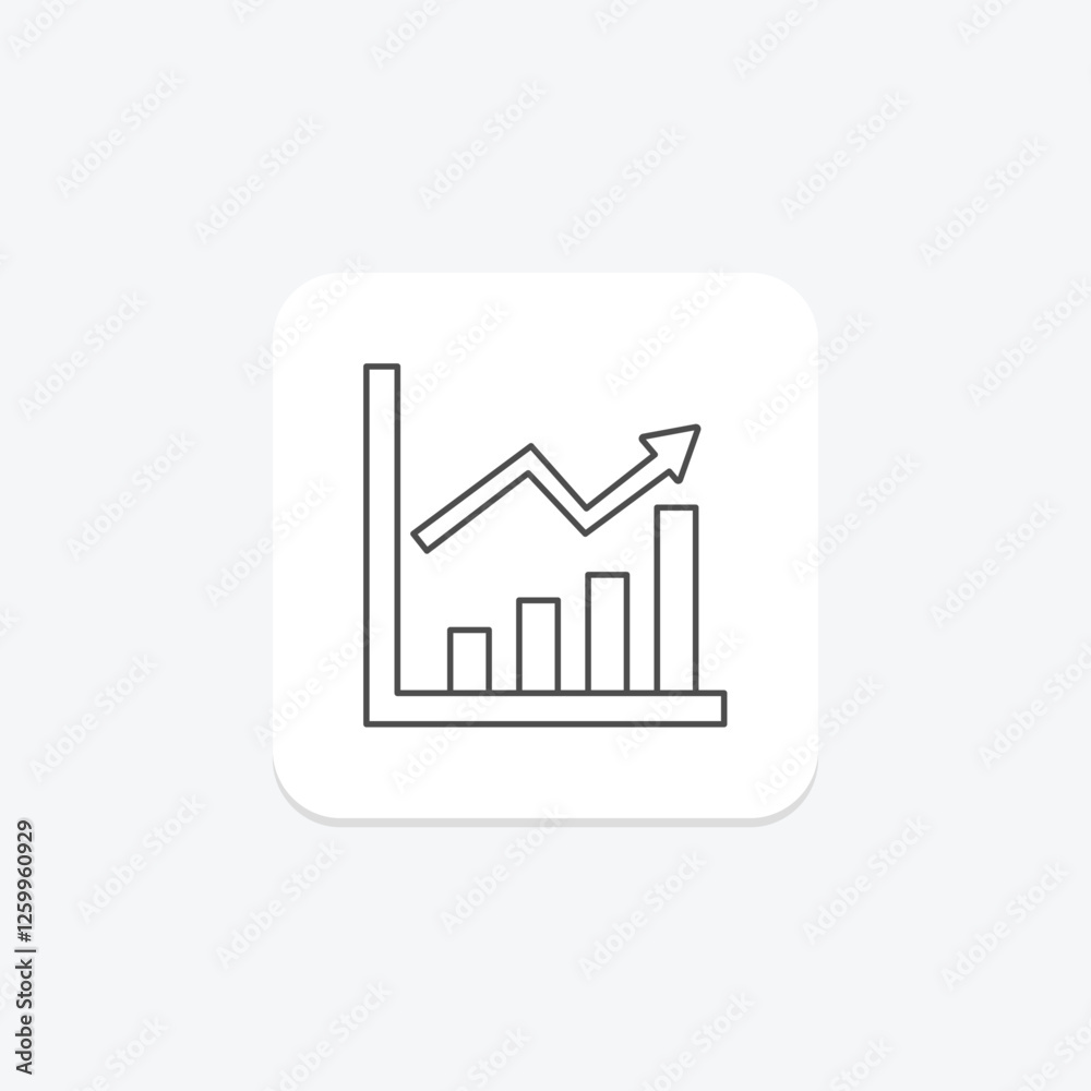 Stock Trend thinline icon, vector, pixel perfect, illustrator file Stock Trend thinline icon, vector, pixel perfect, illustrator file