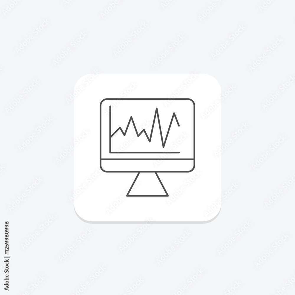 Stock Volatility thinline icon, vector, pixel perfect, illustrator file Stock Volatility thinline icon, vector, pixel perfect, illustrator file