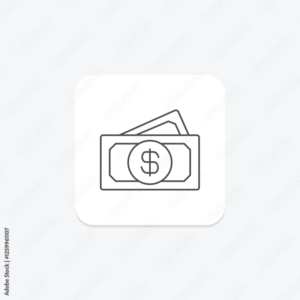 Money thinline icon, vector, pixel perfect, illustrator file Money thinline icon, vector, pixel perfect, illustrator file