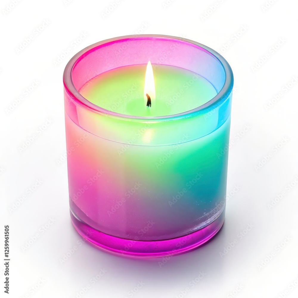 Neon Glow Candle on a white background Neon Glow Candle on a white background