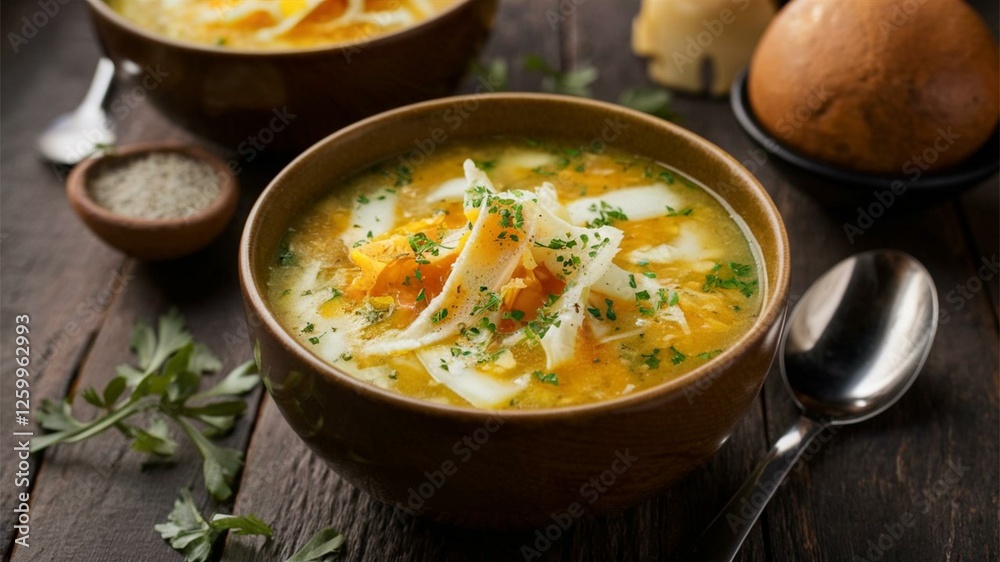 Roman Egg Drop Soup - Light, flavorful Roman soup with tender egg ribbons. Roman Egg Drop Soup - Light, flavorful Roman soup with tender egg ribbons.