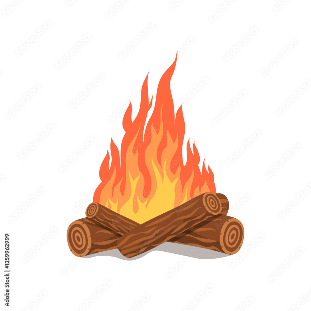 Bonfire vector icon,bonfire on white background