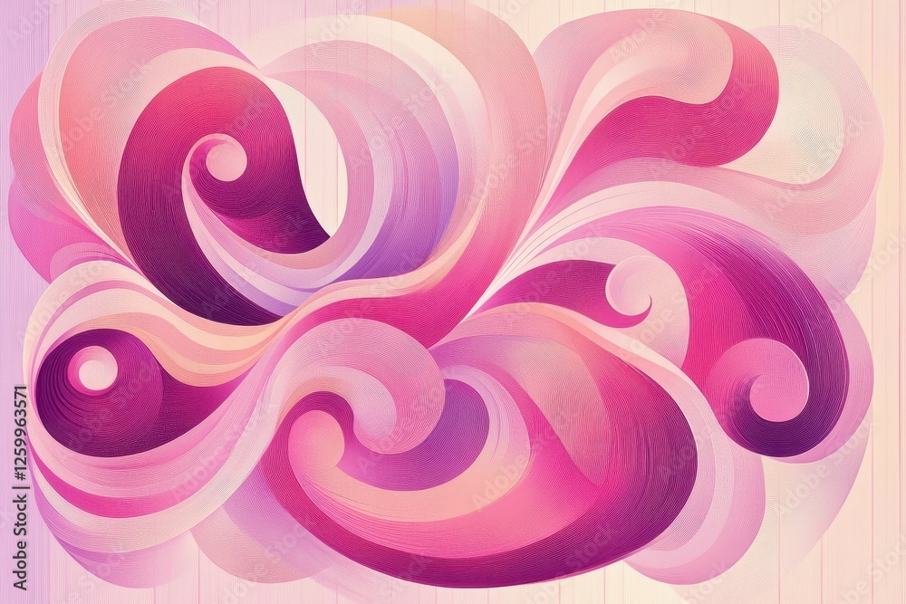 Abstract artwork showcasing various shades and swirls of pink Abstract artwork showcasing various shades and swirls of pink