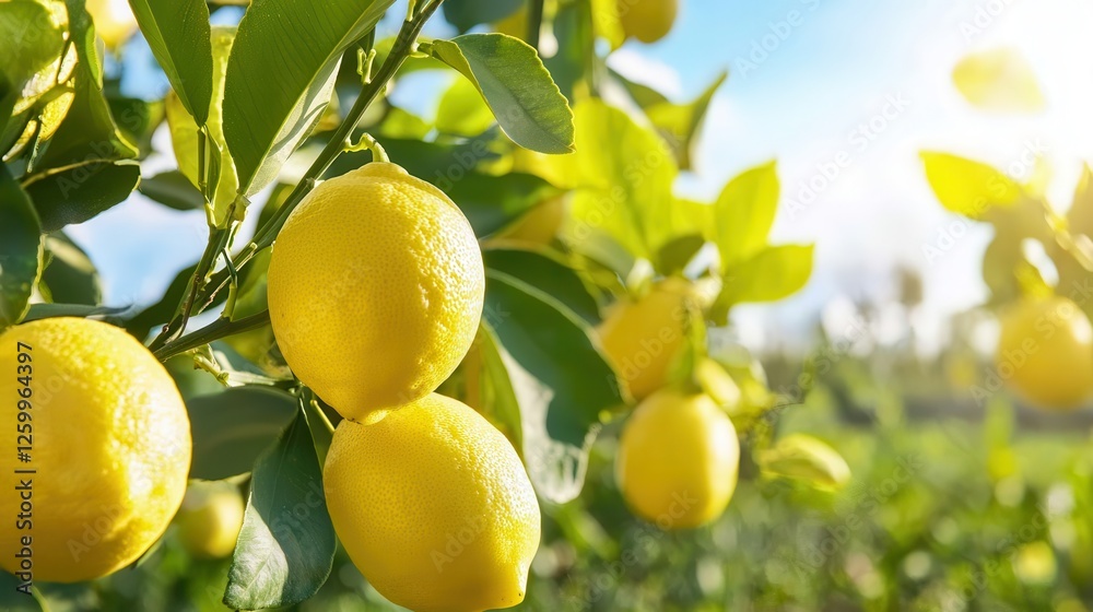 lemon hand picking organic harvest. Lemons hanging on a tree branch in a sunny orchard setting. lemon hand picking organic harvest. Lemons hanging on a tree branch in a sunny orchard setting.