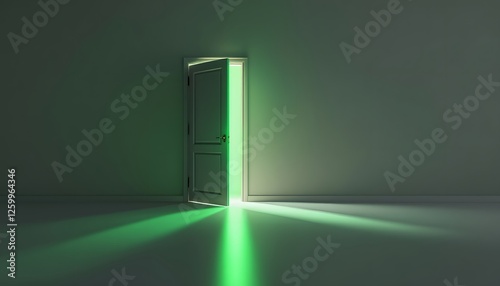 Open Door Green Light Room Interior Design