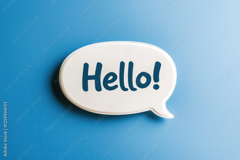 A white speech bubble with the word A white speech bubble with the word