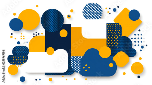 Creative abstract shapes artwork digital design graphic illustration modern style top-down view visual concept