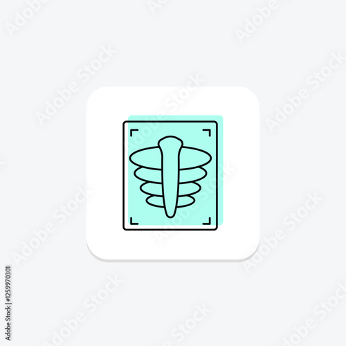 X-ray color shadow thinline icon, vector, pixel perfect, illustrator file