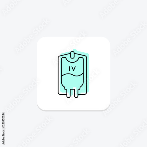 IV Drip color shadow thinline icon, vector, pixel perfect, illustrator file