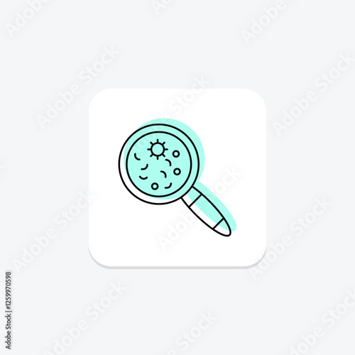 Search Germs color shadow thinline icon, vector, pixel perfect, illustrator file