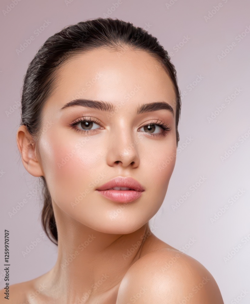 Fototapeta premium Close-up portrait of a young woman with flawless skin