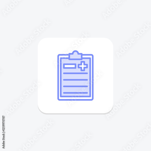 Medical Report duotone line icon, vector, pixel perfect, illustrator file