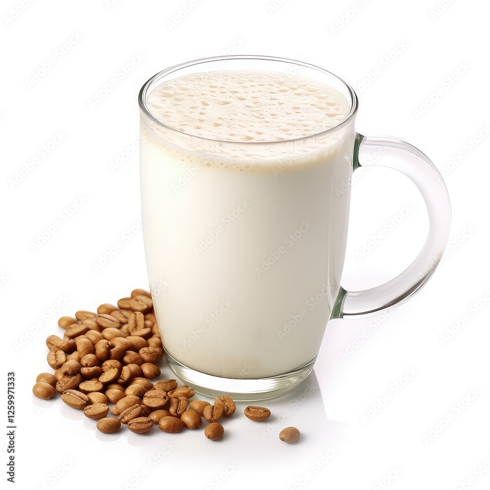 Creamy Coffee Latte in a Glass Mug: A Delightful Morning Beverage Creamy Coffee Latte in a Glass Mug: A Delightful Morning Beverage