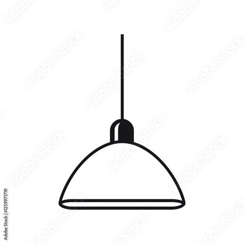 hanging lamp icon line art vector Illustration 