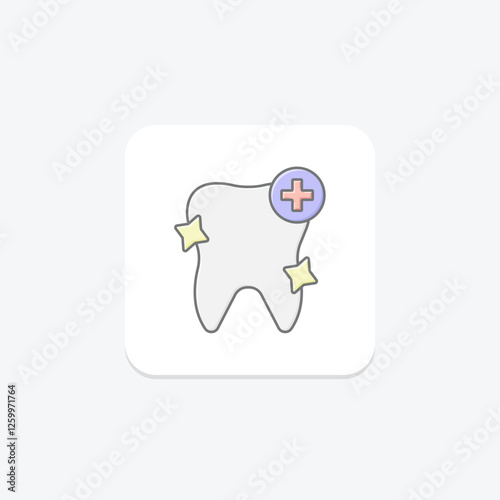 Dental Care lineal color icon, vector, pixel perfect, illustrator file