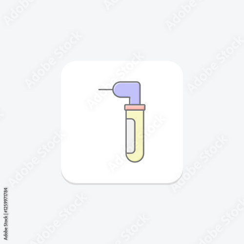 Dental Drill lineal color icon, vector, pixel perfect, illustrator file