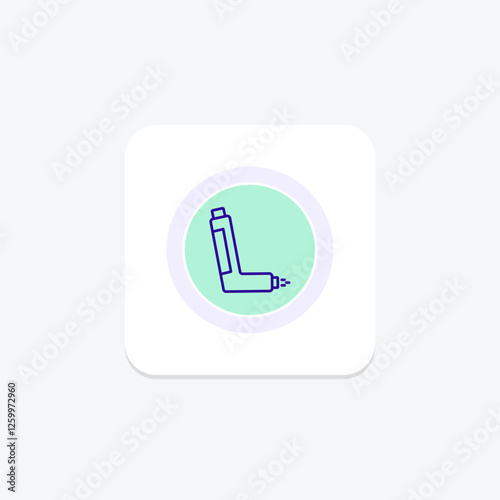 Inhaler color circle icon, vector, pixel perfect, illustrator file