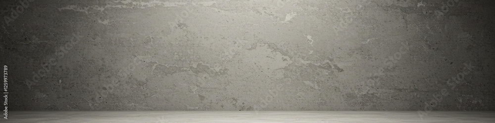 Obraz premium Concrete Wall Background with Skylight and Natural Lighting. A clean concrete wall background with soft natural light from above, perfect for showcasing designs, text, or product photography.