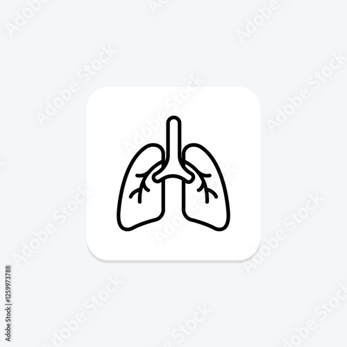 Lungs line icon, vector, pixel perfect, illustrator file