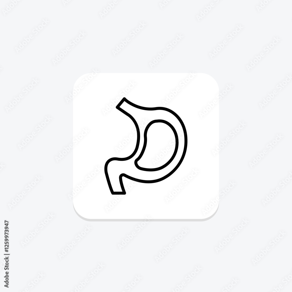 Stomach line icon, vector, pixel perfect, illustrator file Stomach line icon, vector, pixel perfect, illustrator file