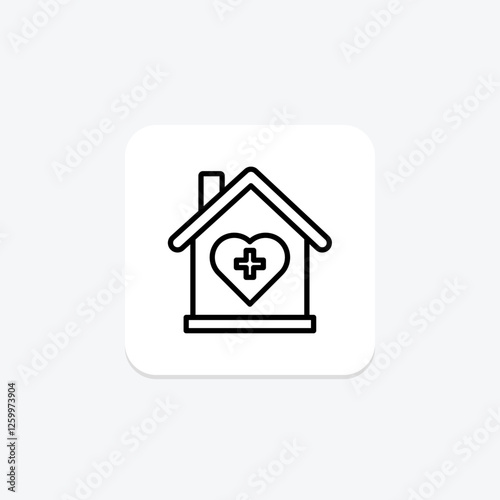 Home Healthcare line icon, vector, pixel perfect, illustrator file