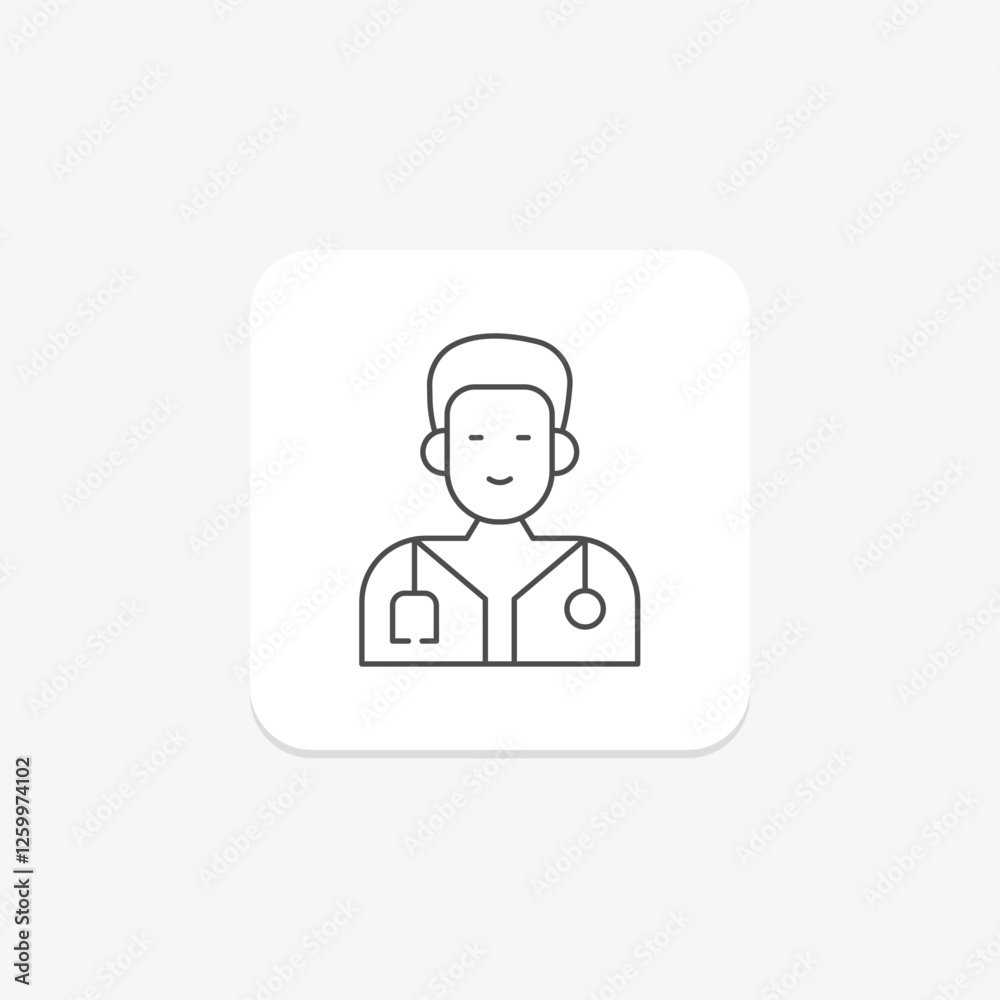 Doctor thinline icon, vector, pixel perfect, illustrator file Doctor thinline icon, vector, pixel perfect, illustrator file